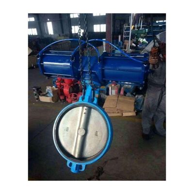 DI Material do corpo Soft Seat Wafer Butterfly Valve com atuador pneumático personalizado