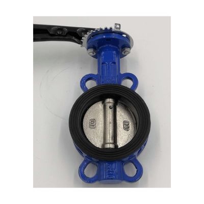 Válvula de borboleta de ferro dúctil com apoio de flange de aço inoxidável