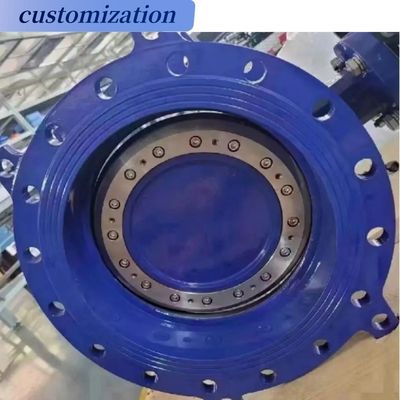 Válvula de borboleta de flange duplo de gás com caixa de engrenagens Pn6/Pn10/Pn16 com suporte OEM