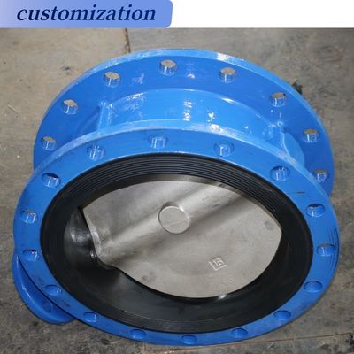 Válvulas de serviço de aquecedor de água INDUSTRIAL Pn16 Worm Gear Ductile Ferro Double Flange Excentric Butterfly Valve