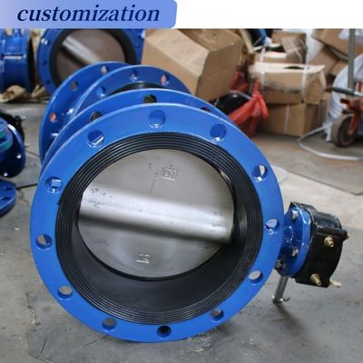 Válvulas de serviço de aquecedor de água INDUSTRIAL Pn16 Worm Gear Ductile Ferro Double Flange Excentric Butterfly Valve