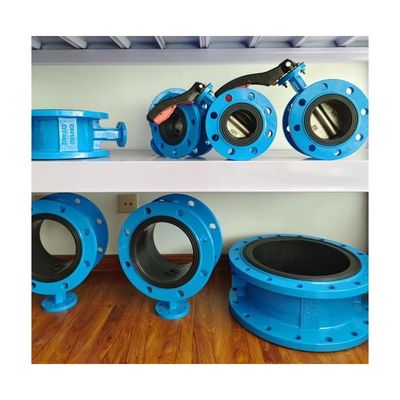 Estrutura do diafragma aço fundido triplo offset industrial manual Wafer Flange válvula borboleta