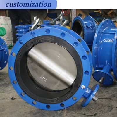 Estrutura do diafragma aço fundido triplo offset industrial manual Wafer Flange válvula borboleta