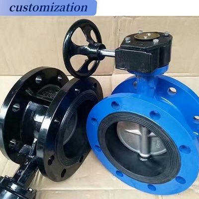 DN80 DN100 Pn6 Pn10 válvula de borboleta de flange duplo para eficiência de temperatura média