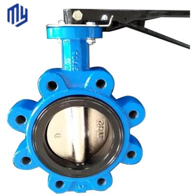 Válvula de borboleta versátil de alavanca manual para meios de gás e flange de ferro fundido