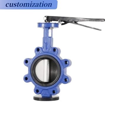 Válvula de borboleta versátil de alavanca manual para meios de gás e flange de ferro fundido