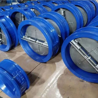 CI Material do corpo ANSI Standard de aço inoxidável de placa dupla e válvula de verificação de wafer fabricada