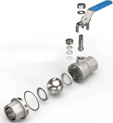 1/2/3PC válvula de esfera de aço inoxidável com instalação de tubos e suporte Serviço pós-venda