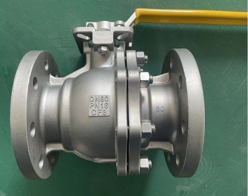 Válvula de esfera de flange 2PC com funções de atuador pneumático/elétrico