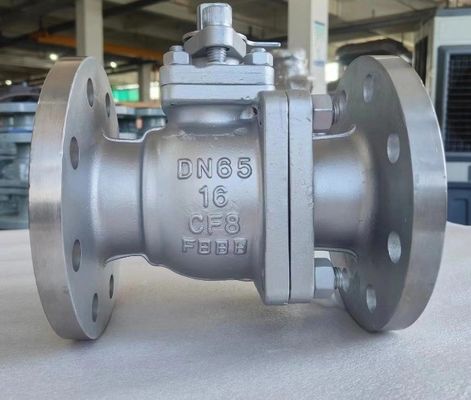 Pn16 DN65 CF8 válvula de esfera de flange de aço inoxidável com suporte de serviço pós-venda