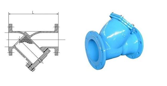 Tamanho do portão com os requisitos do cliente Ferro Dúctil Y Estripador Água de Flange Dupla