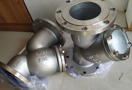 Certificado completo Estirador de aço inoxidável SS304 SS316 PN16 com flange Y para válvulas de escoamento