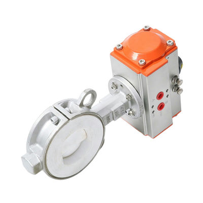 PTFE actuador aço inoxidável 304 válvula de borboleta fechada suave para porte de tamanho personalizado