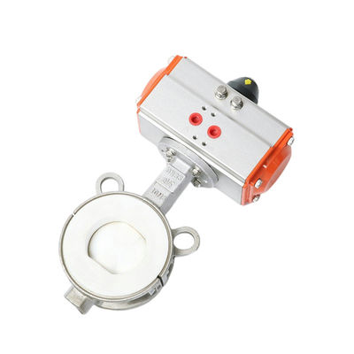 PTFE actuador aço inoxidável 304 válvula de borboleta fechada suave para porte de tamanho personalizado