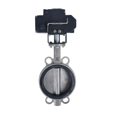 Válvula de borboleta de aço inoxidável de alta temperatura com travagem de turbina